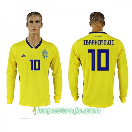 Billiga Fotbollströjor Sverige Ibrahimovic 10 WM 2018 Hemma tröja Långärmad